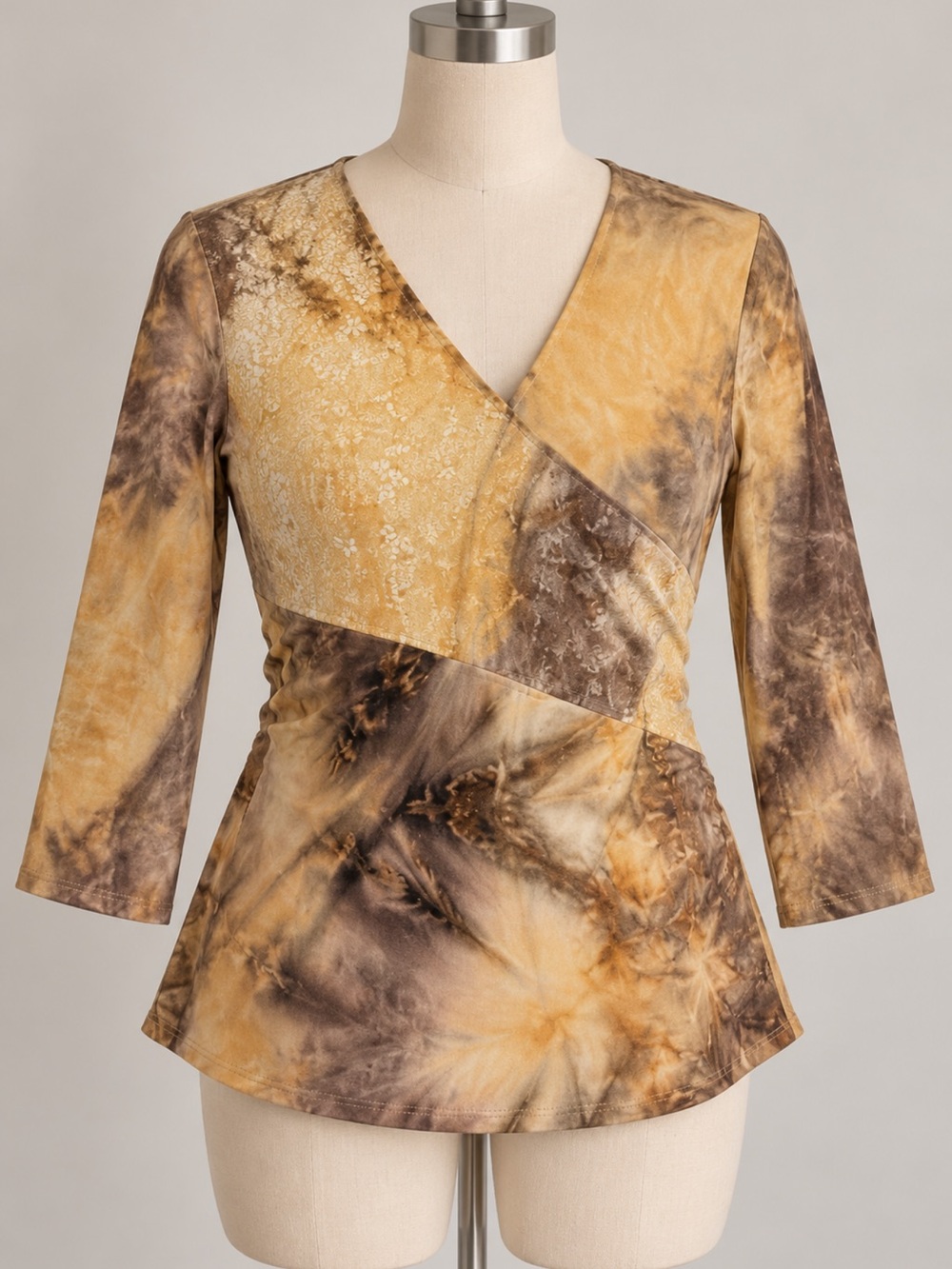 Y2K Bobbie Brooks Fairy Long Sleeve Tie-Dye Top in Brown & Tan